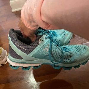 On running shoes size 7. Good condition.